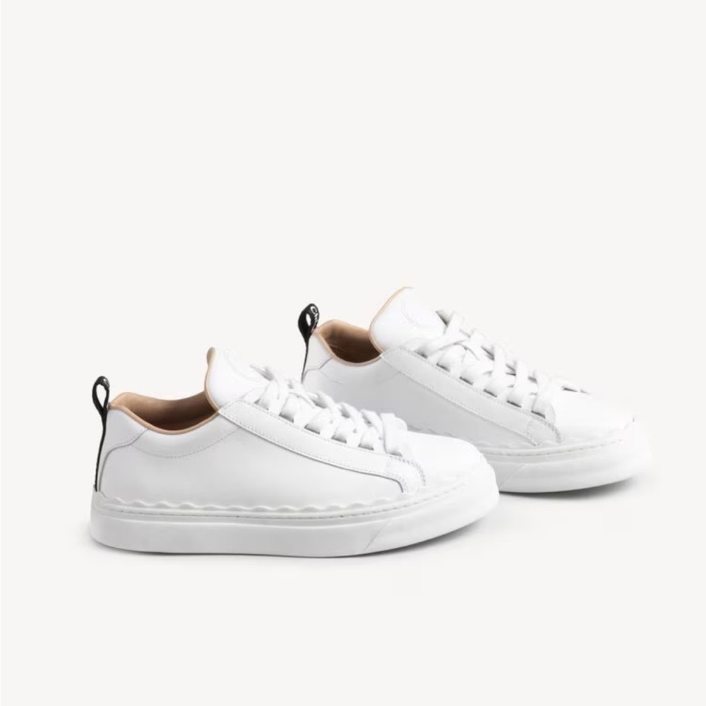 Chloé Lauren White Leather Sneakers // Size 8.5/9